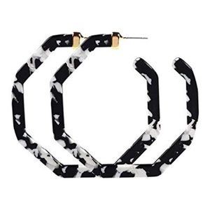 BOGO Black and White Acetate Earrings